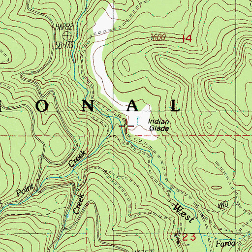 Topographic Map of Indian Glade, OR