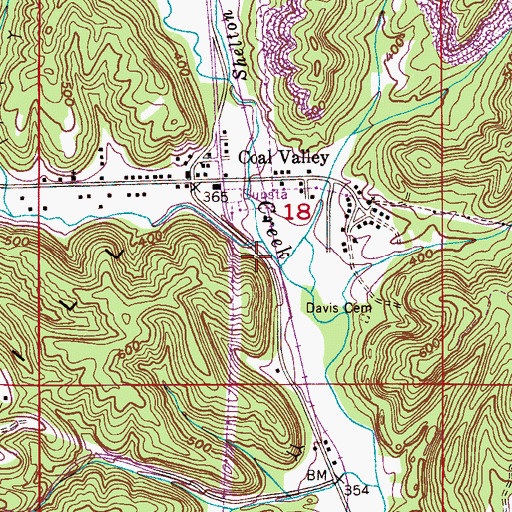 Topographic Map of Black Branch, AL