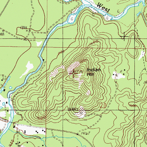 Topographic Map of Indian Hill, OR