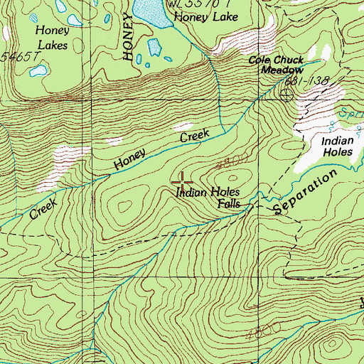 Topographic Map of Indian Holes, OR