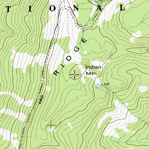 Topographic Map of Indian Mountain, OR