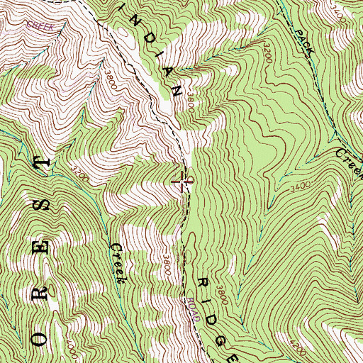 Topographic Map of Indian Ridge, OR