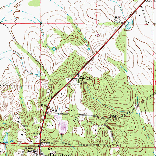 Topographic Map of Black Cemetery, AL