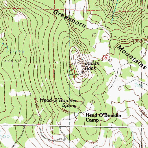 Topographic Map of Indian Rock, OR