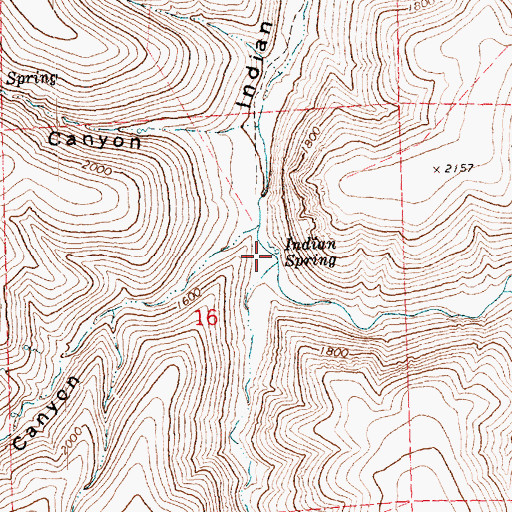 Topographic Map of Indian Spring, OR
