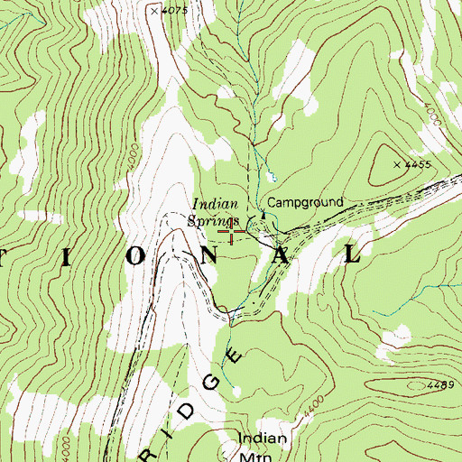 Topographic Map of Indian Springs, OR