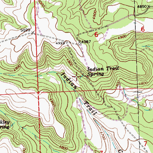 Topographic Map of Indian Trail Spring, OR