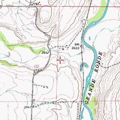 Topographic Map of Indian Valley, OR