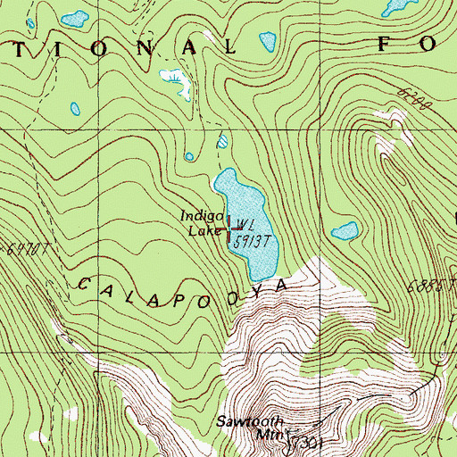 Topographic Map of Indigo Lake, OR