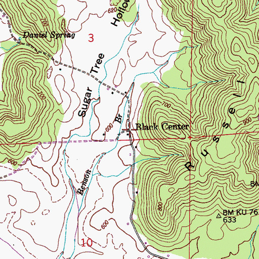 Topographic Map of Black Center, AL