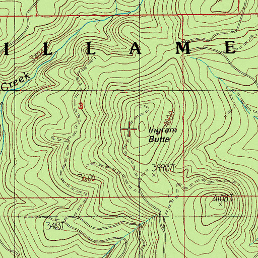 Topographic Map of Ingram Butte, OR