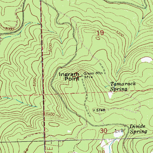 Topographic Map of Ingram Point, OR