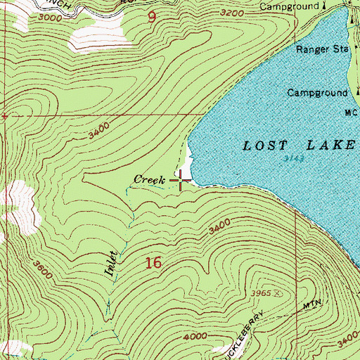 Topographic Map of Inlet Creek, OR