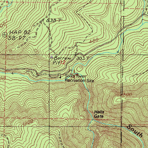 Topographic Map of Inman Mine, OR