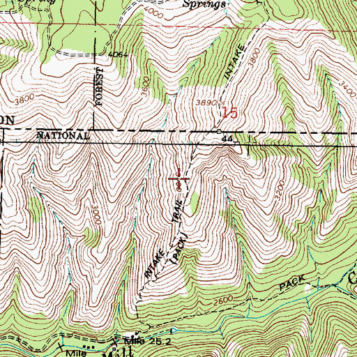Topographic Map of Intake Trail, OR