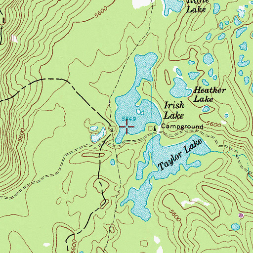 Topographic Map of Irish Lake, OR