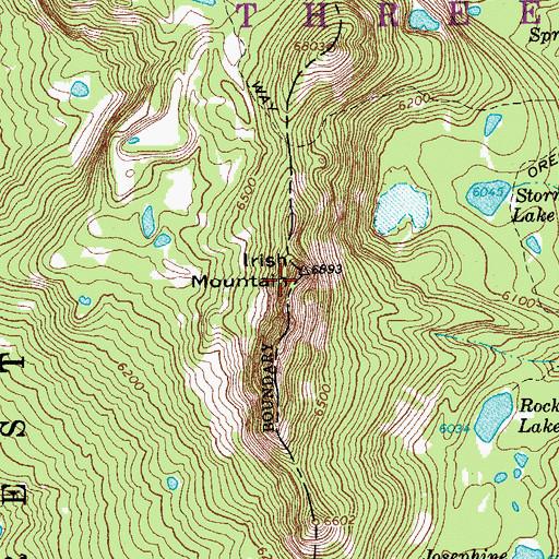 Topographic Map of Irish Mountain, OR
