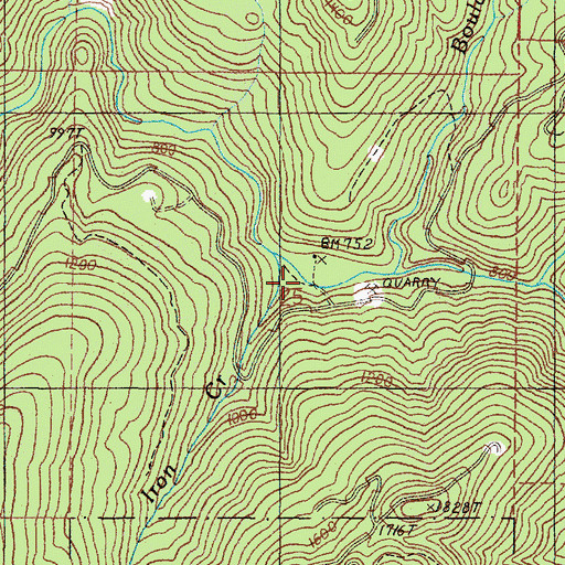 Topographic Map of Iron Creek, OR