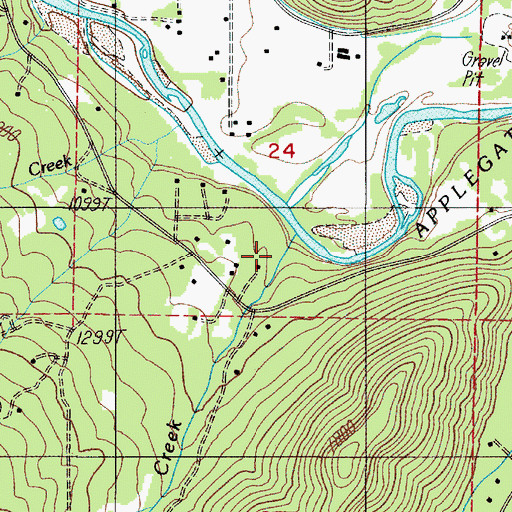 Topographic Map of Iron Creek, OR