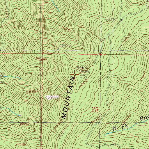Topographic Map of Iron Mountain, OR