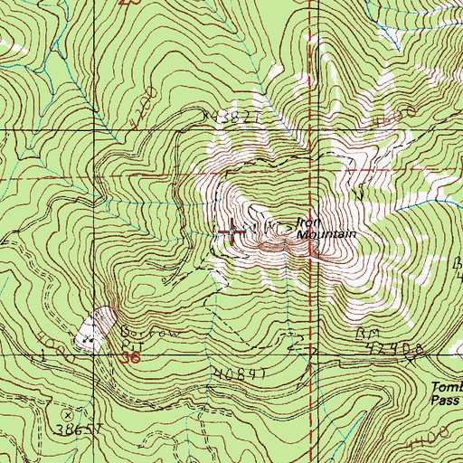 Topographic Map of Iron Mountain, OR