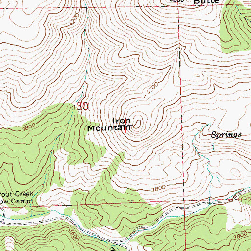 Topographic Map of Iron Mountain, OR