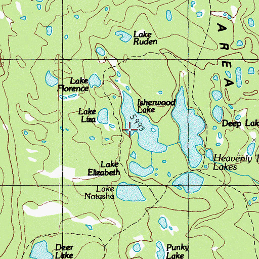 Topographic Map of Isherwood Lake, OR