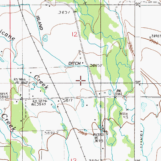 Topographic Map of Island Ditch, OR
