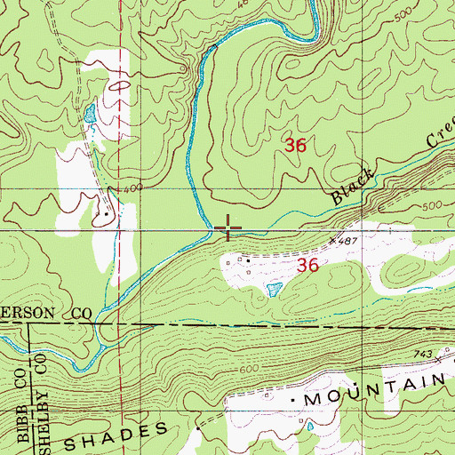 Topographic Map of Black Creek, AL