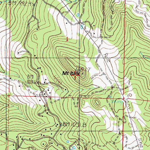 Topographic Map of Mount Italy, OR