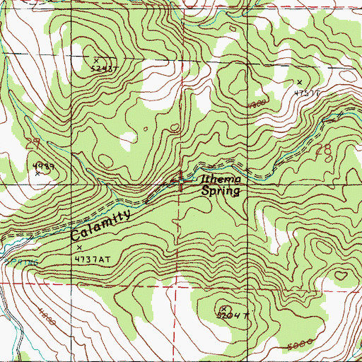 Topographic Map of Ithema Spring, OR