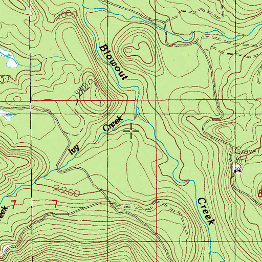 Topographic Map of Ivy Creek, OR