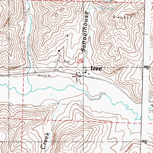 Topographic Map of Izee, OR