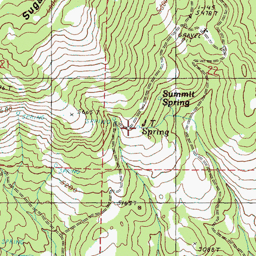 Topographic Map of J T Spring, OR