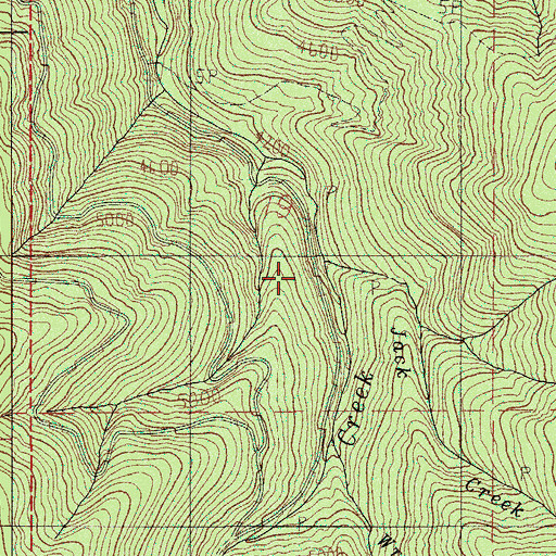 Topographic Map of Jack Creek, OR