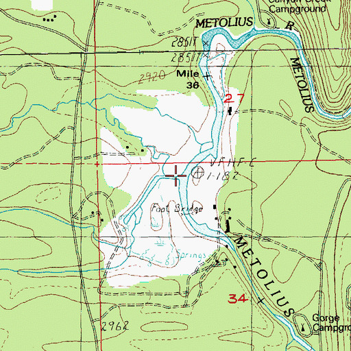 Topographic Map of Jack Creek, OR