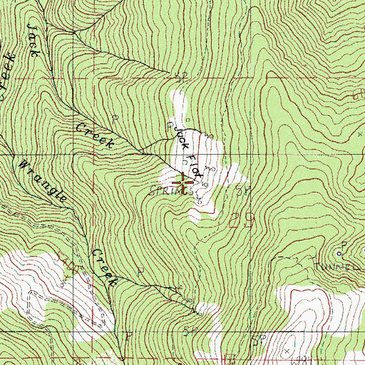 Topographic Map of Jack Flat, OR