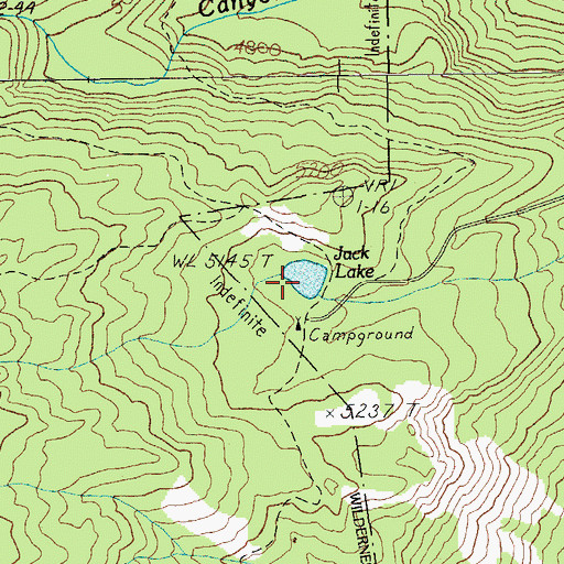 Topographic Map of Jack Lake, OR