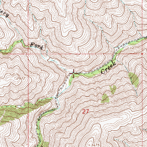 Topographic Map of Jack Lowery Creek, OR