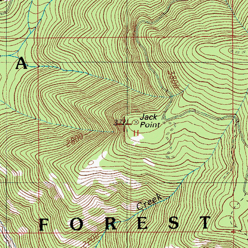 Topographic Map of Jack Point, OR
