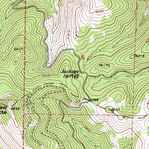 Topographic Map of Jackass Spring, OR