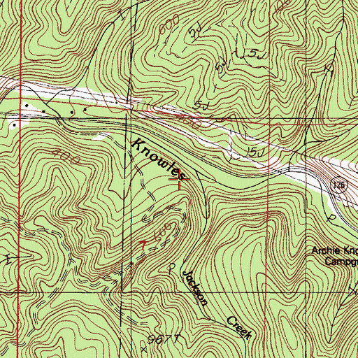 Topographic Map of Jackson Creek, OR