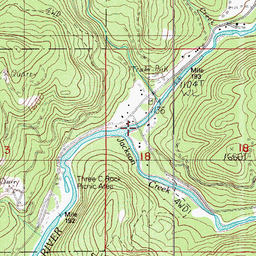 Topographic Map of Jackson Creek, OR