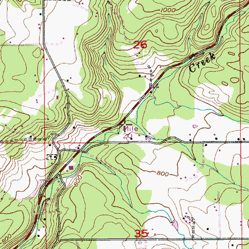 Topographic Map of Jackson Creek, OR