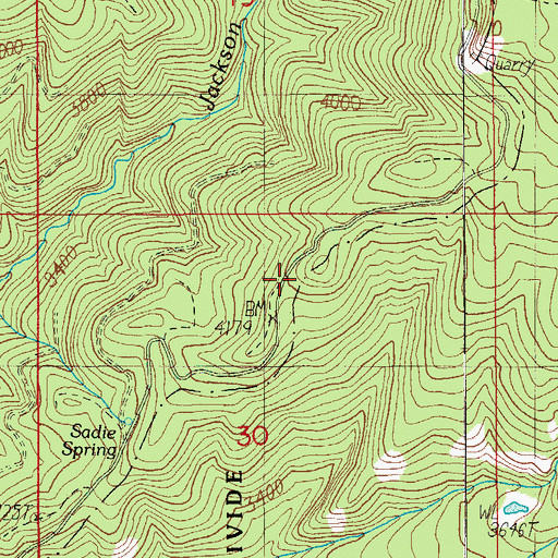 Topographic Map of Jackson Creek Trail, OR