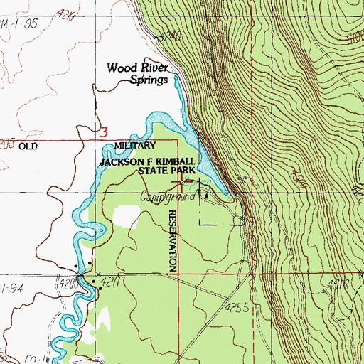 Topographic Map of Jackson F Kimball State Park, OR