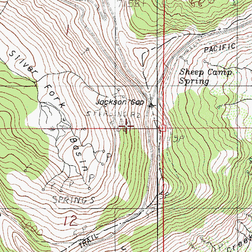 Topographic Map of Jackson Gap, OR