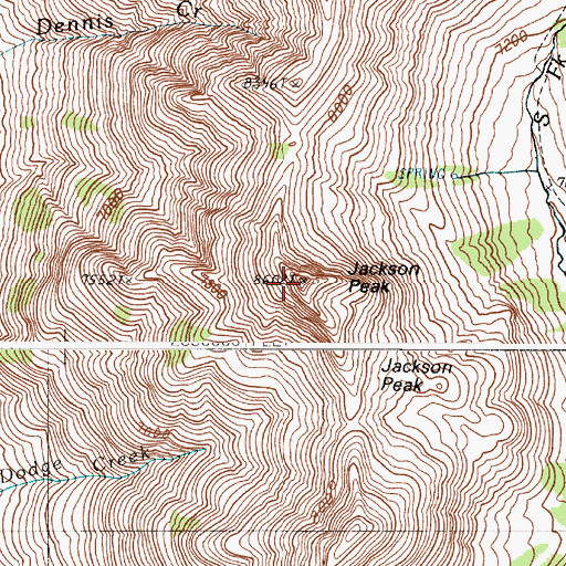 Topographic Map of Jackson Peak, OR