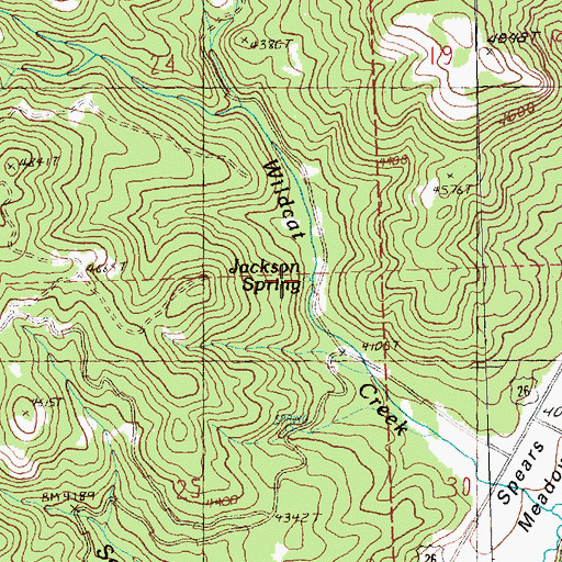 Topographic Map of Jackson Spring, OR