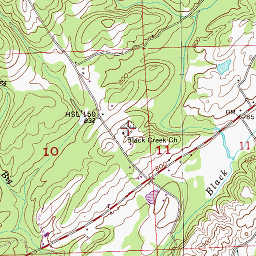 Topographic Map of Black Creek Missionary Baptist Church, AL